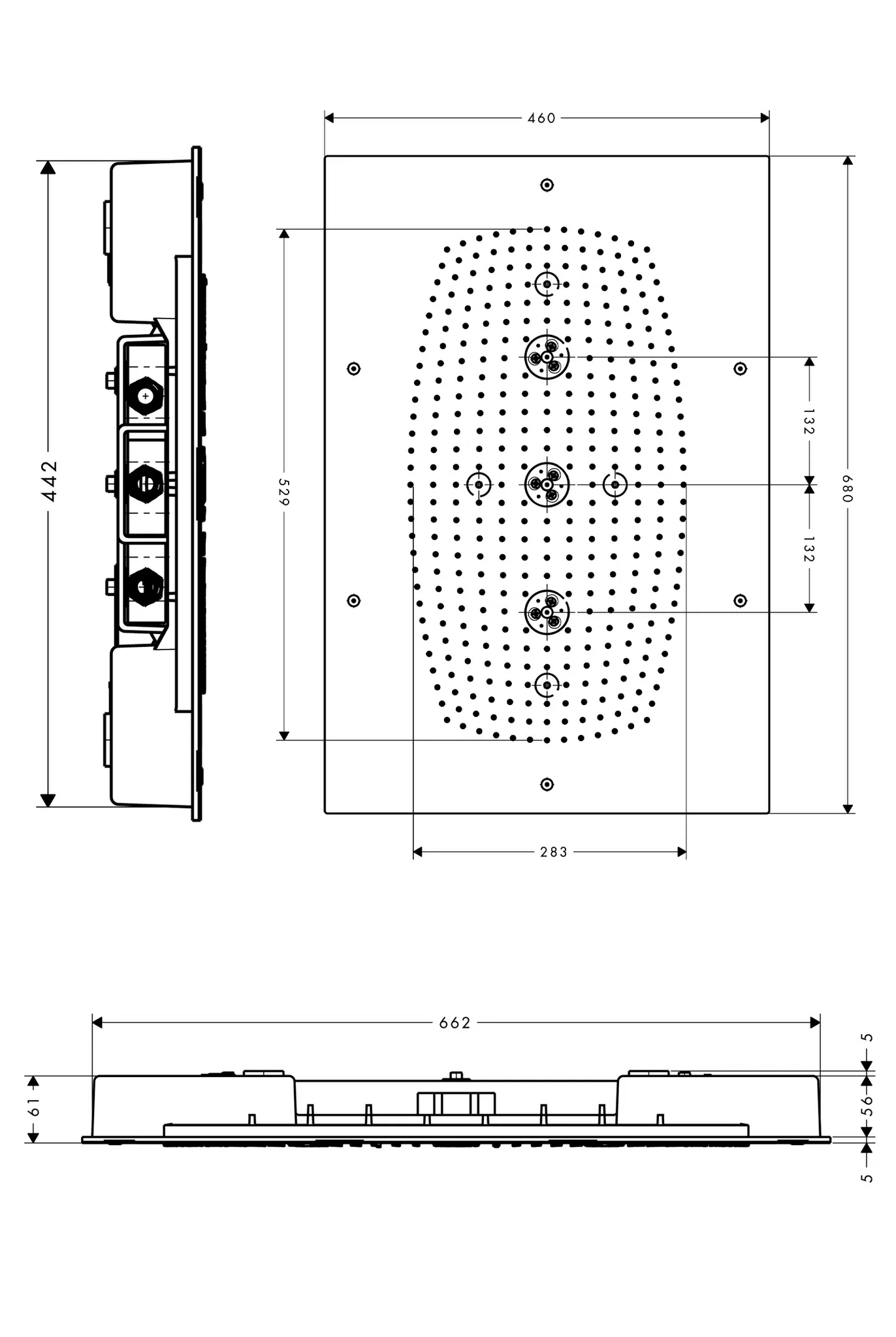 Hansgrohe Raindance Rainmaker Kopfbrause 680⁄460 3jet ohne Beleuchtung, Chrom Hansgrohe Raindance Rainmaker Kopfbrause 680⁄460 3jet ohne Beleuchtung, Chrom