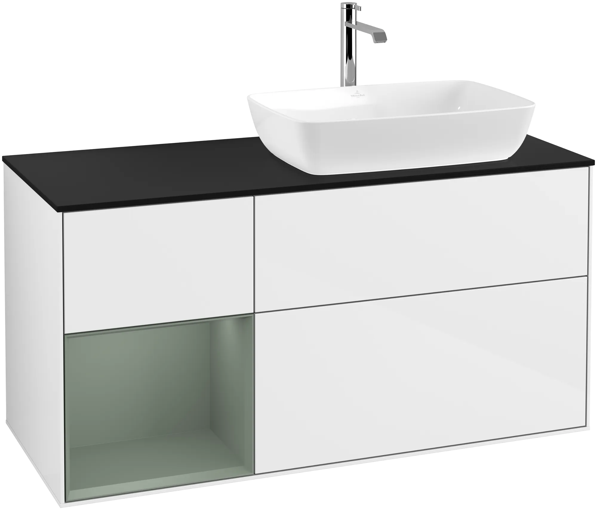 Villeroy & Boch Waschtischunterschrank „Finion“ für Schrankwaschtisch 1200 × 603 × 501 mm Glossy White Lacquer, für Becken rechts