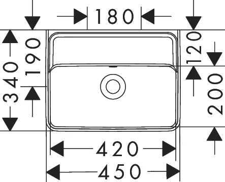 Hansgrohe Handwaschbecken Xanuia Q, 450x340 mm, weiß, glänzend, mit Überlauf, wandhängend