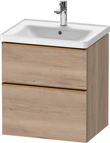 Duravit Waschtischunterschrank wandhängend „D-Neo“ 58,4 × 62,5 × 45,2 cm in Eiche Marmoriert