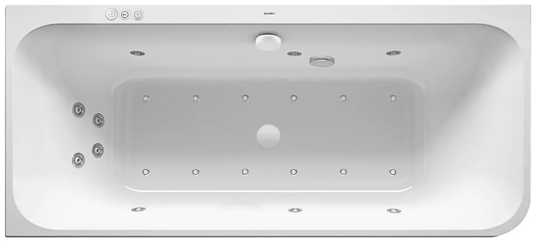 Duravit Whirlwanne „Happy D.2 Plus“ vorwand rechteck 1800 × 800 mm, links mit Combi-System P, in Weiß Ausführung: links / Whirlsystem: mit Combi-System P Duravit Whirlwanne „Happy D.2 Plus“ vorwand rechteck 1800 × 800 mm, links mit Combi-System P, in Weiß Ausführung: links / Whirlsystem: mit Combi-System P