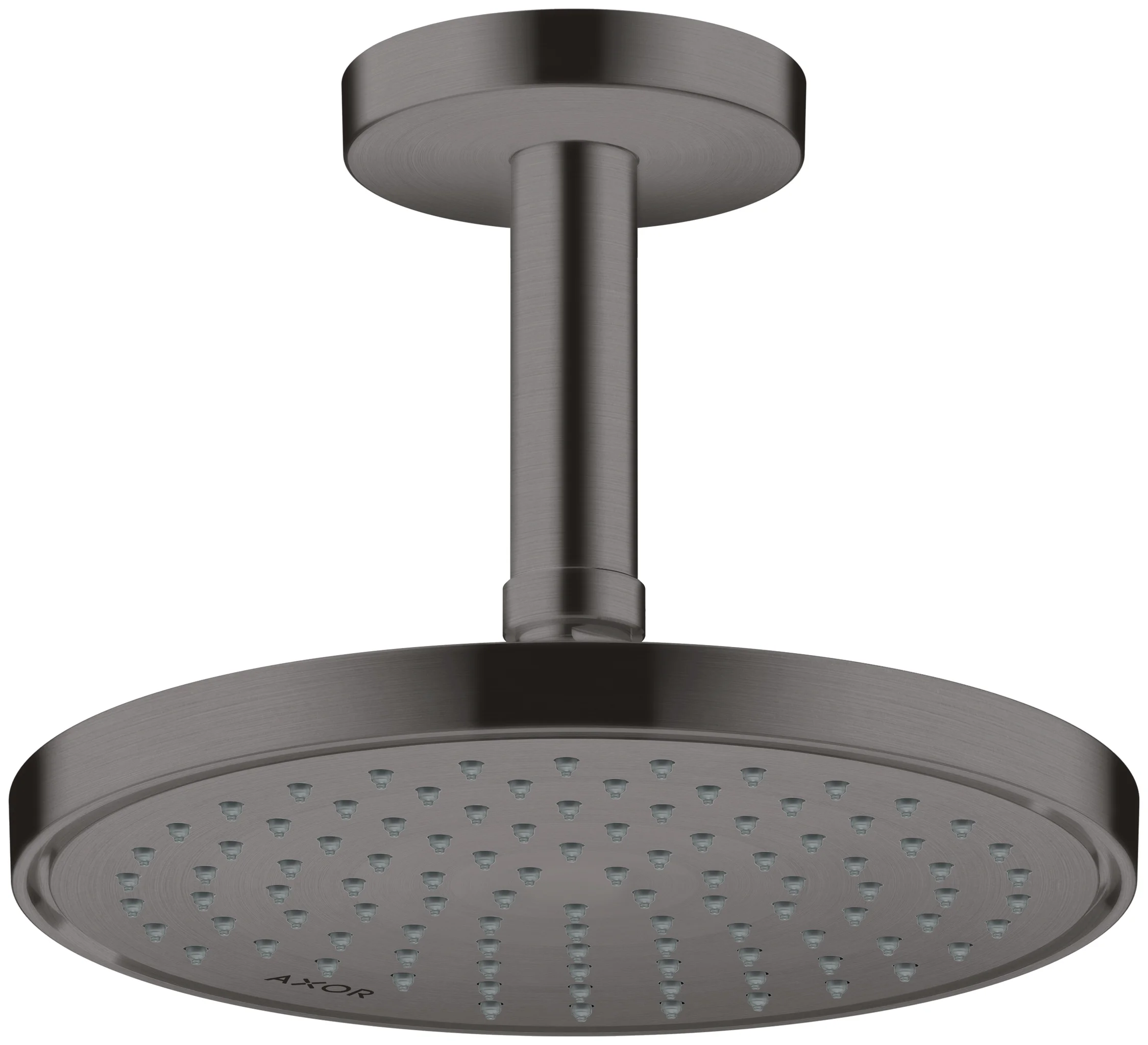 Hansgrohe AXOR ShowerSolutions Kopfbrause 220 1jet EcoSmart+ Brushed Black Chrome, 220 mm, verstellbarer Winkel, abnehmbar zur Reinigung