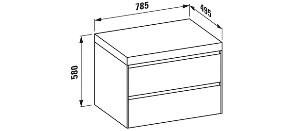Waschtischunterbau+Waschtischplatte (MODULAR SYSTEM) LANI 495x785x580 ohne Ausschnitt Abdeckplatte 65 mm (Farbe: .260 weiß matt matt), mit 2 Schubladen integrierter Griffleiste Vollauszug und Soft-Close weiß matt Waschtischunterbau+Waschtischplatte (MODULAR SYSTEM) LANI 495x785x580 ohne Ausschnitt Abdeckplatte 65 mm (Farbe: .260 weiß matt matt), mit 2 Schubladen integrierter Griffleiste Vollauszug und Soft-Close weiß matt