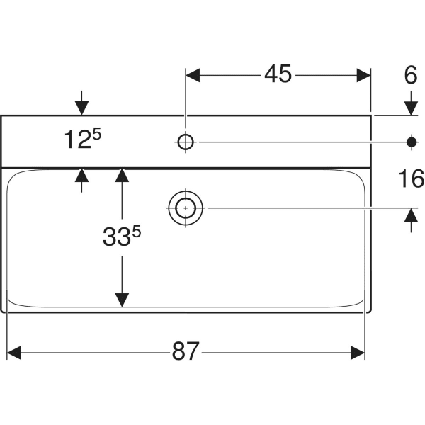 Wandwaschtisch „Xeno2“, rechteckig, mittig 90 × 48 cm in weiß alpin mit KeraTect® Wandwaschtisch „Xeno2“, rechteckig, mittig 90 × 48 cm in weiß alpin mit KeraTect®