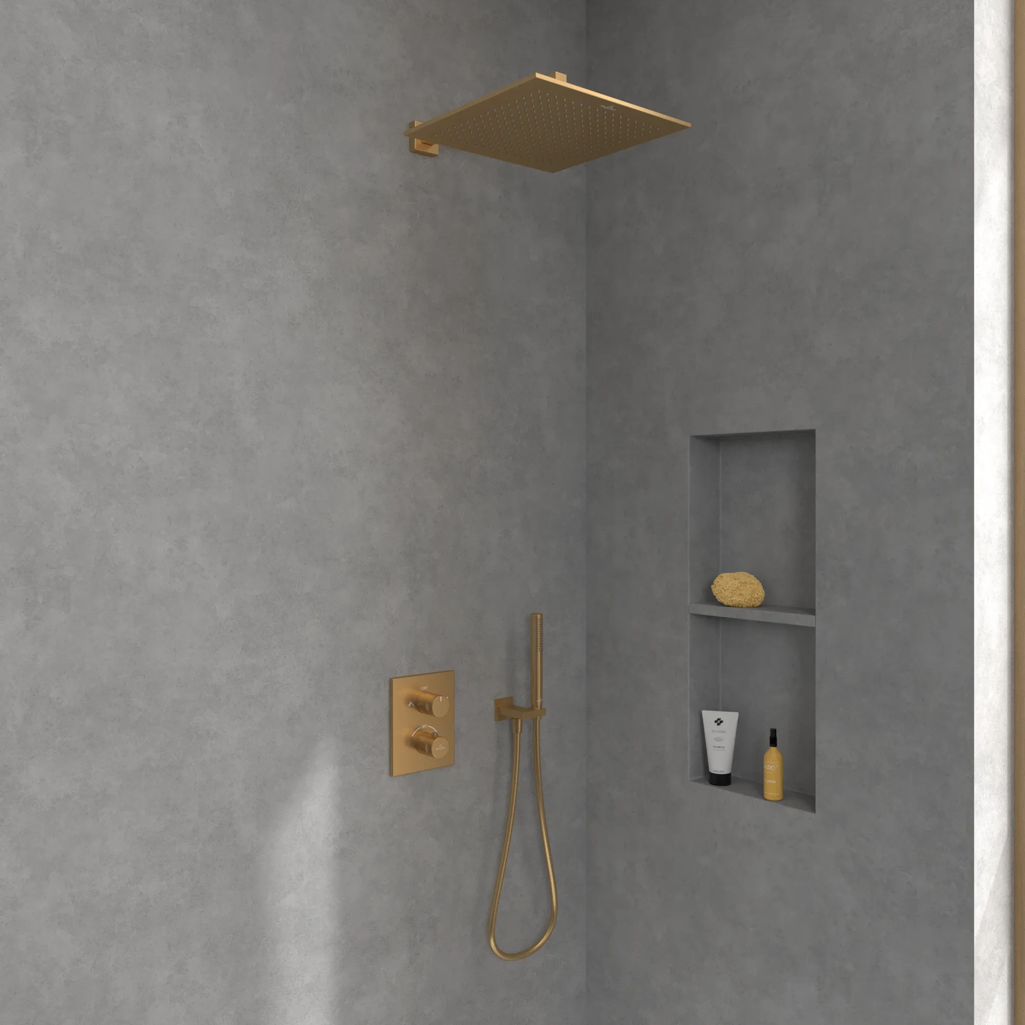 Duschkopf TVC00000600061, quadratisch 35 cm in Brushed Gold Duschkopf TVC00000600061, quadratisch 35 cm in Brushed Gold