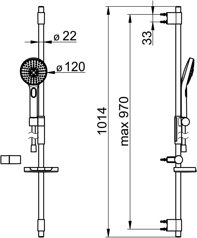HansaACTIVEJET Wandstangen-Brausenset 8437 3-strahlig Chrom/Hellgrau HansaACTIVEJET Wandstangen-Brausenset 8437 3-strahlig Chrom/Hellgrau