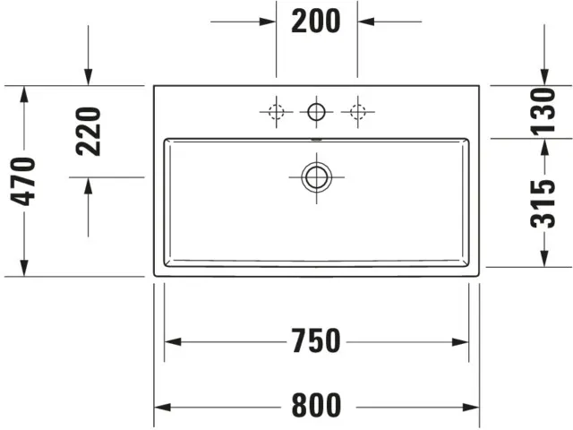 Wandwaschtisch „Vero Air“, mit Überlauf, Hahnlochposition mittig Wandwaschtisch „Vero Air“, mit Überlauf, Hahnlochposition mittig
