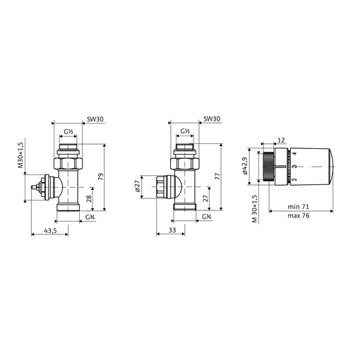 Seitenanschluss Boden Seitenanschluss Boden, Ventil-Set Durchg Seitenanschluss Boden Seitenanschluss Boden, Ventil-Set Durchg