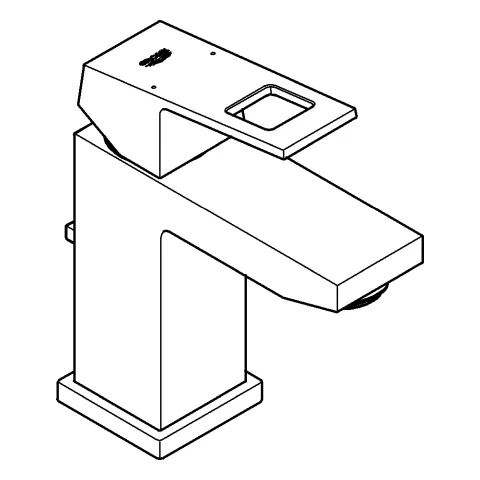 Einhand-Waschtischbatterie Eurocube 23127, S-Size, Einlochmontage, Zugstangen-Ablaufgarnitur 1 1/4'' Einhand-Waschtischbatterie Eurocube 23127, S-Size, Einlochmontage, Zugstangen-Ablaufgarnitur 1 1/4''