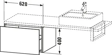 Duravit Unterschrank für Konsole „L-Cube“ 62 × 40 × 54,7 cm Flannel Grey Seidenmatt