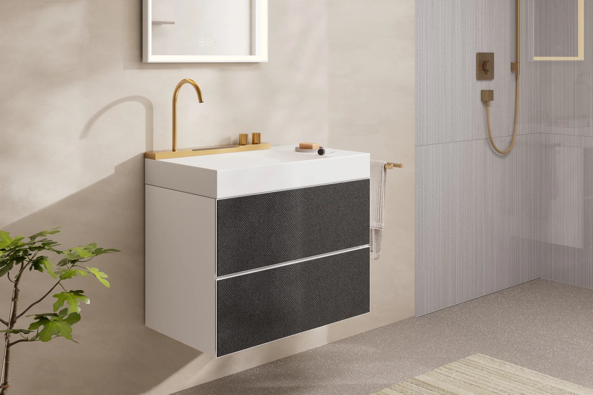 Activera S Showerpipe 240 1jet EcoSmart mit Ecostat Fine Varia, Chrom
