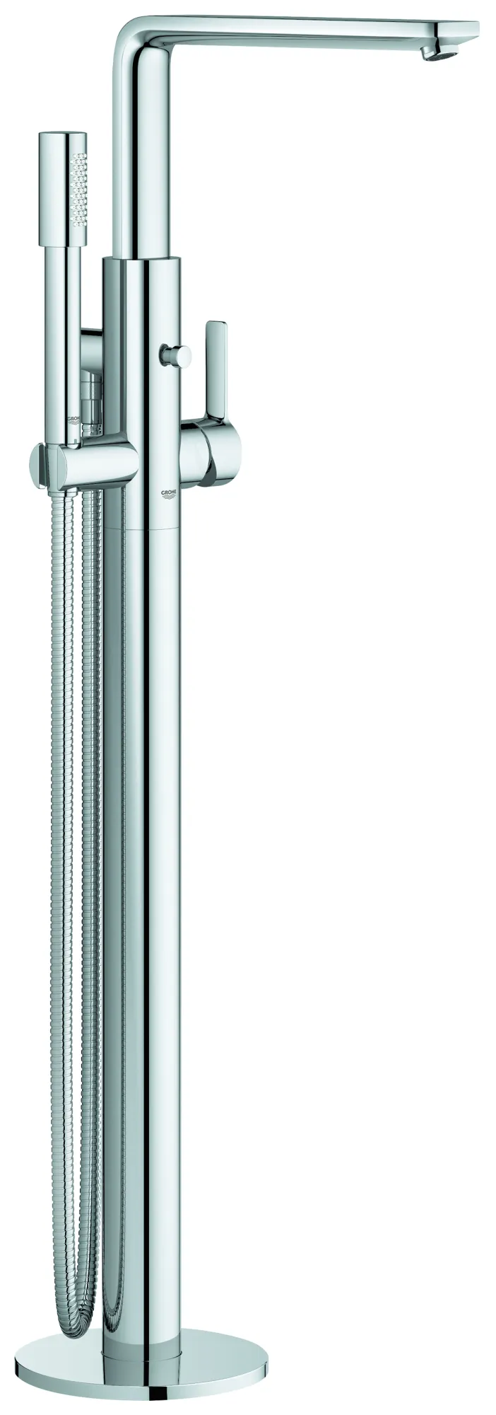 Einhand-Wannenbatterie Lineare 23792_1, Bodenmontage, Fertigmontageset für 45 984, mit Brauseset und Brauseschlauch, eigensicher, chrom Einhand-Wannenbatterie Lineare 23792_1, Bodenmontage, Fertigmontageset für 45 984, mit Brauseset und Brauseschlauch, eigensicher, chrom