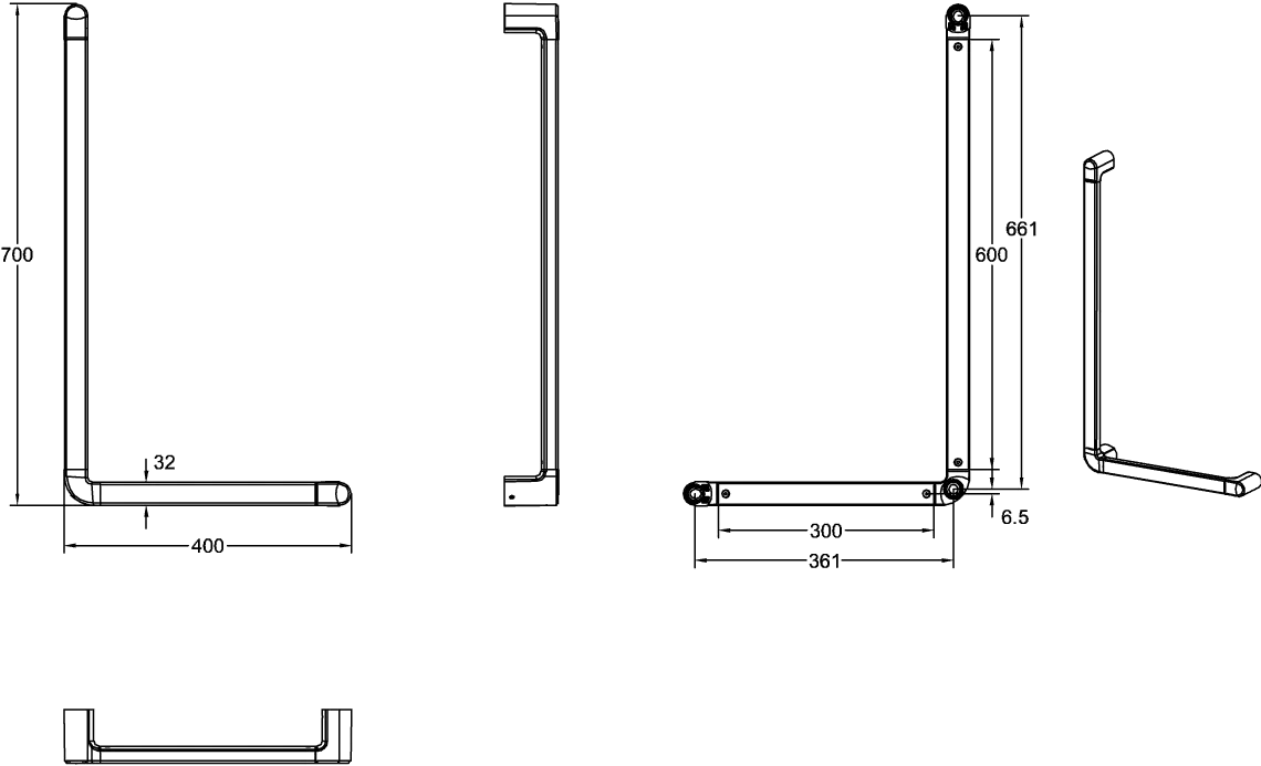 Villeroy & Boch Wandhaltegriff L-Form „ViCare Design“