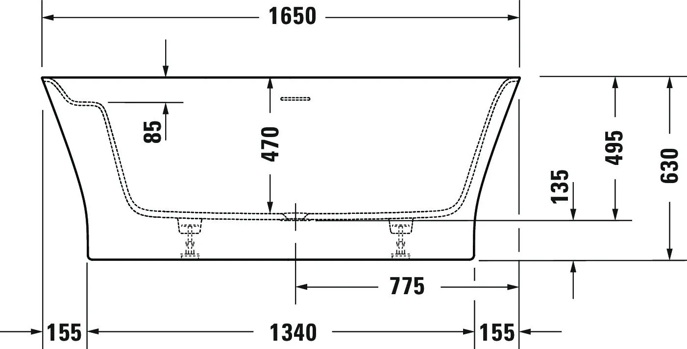 Duravit Badewanne „Cape Cod“ freistehend oval 165 × 78 cm