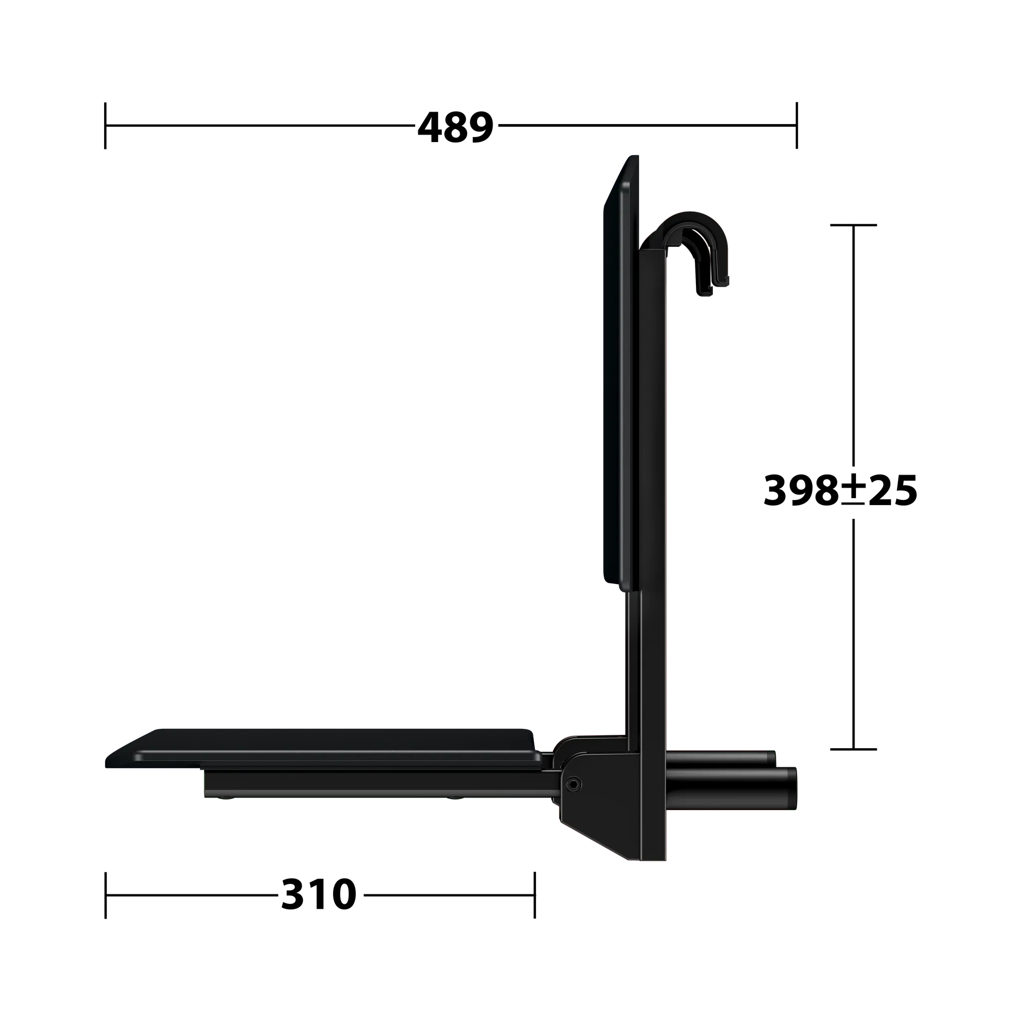 Klappsitz zum Einhängen „Care“ in Schwarz (matt) Klappsitz zum Einhängen „Care“ in Schwarz (matt)