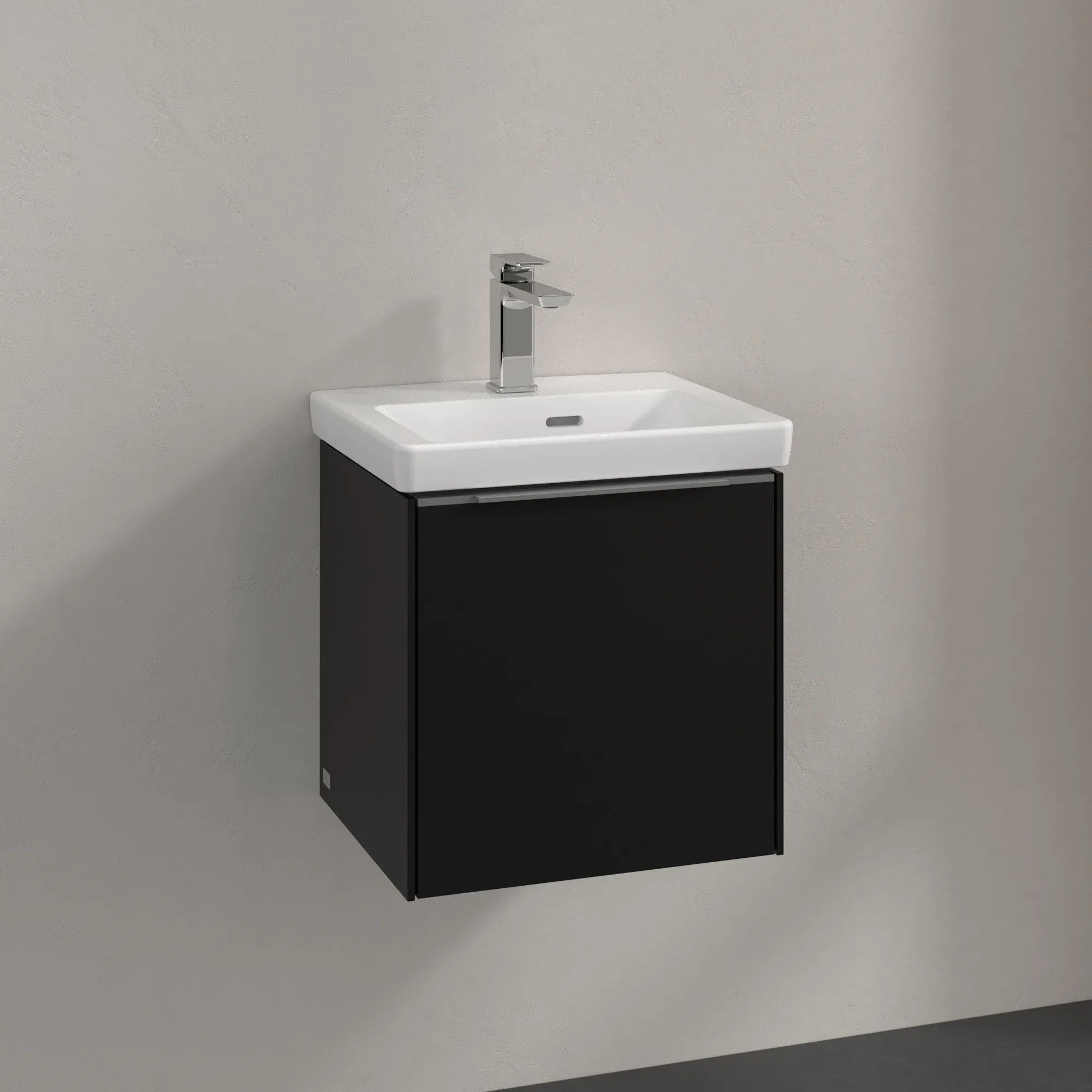 Villeroy & Boch Waschtischunterschrank mit Tür „Subway 3.0“ für Schrankwaschtisch 423 × 429 × 378 mm Volcano Black, 1 Tür, für Becken mittig, Anschlag rechts Villeroy & Boch Waschtischunterschrank mit Tür „Subway 3.0“ für Schrankwaschtisch 423 × 429 × 378 mm Volcano Black, 1 Tür, für Becken mittig, Anschlag rechts
