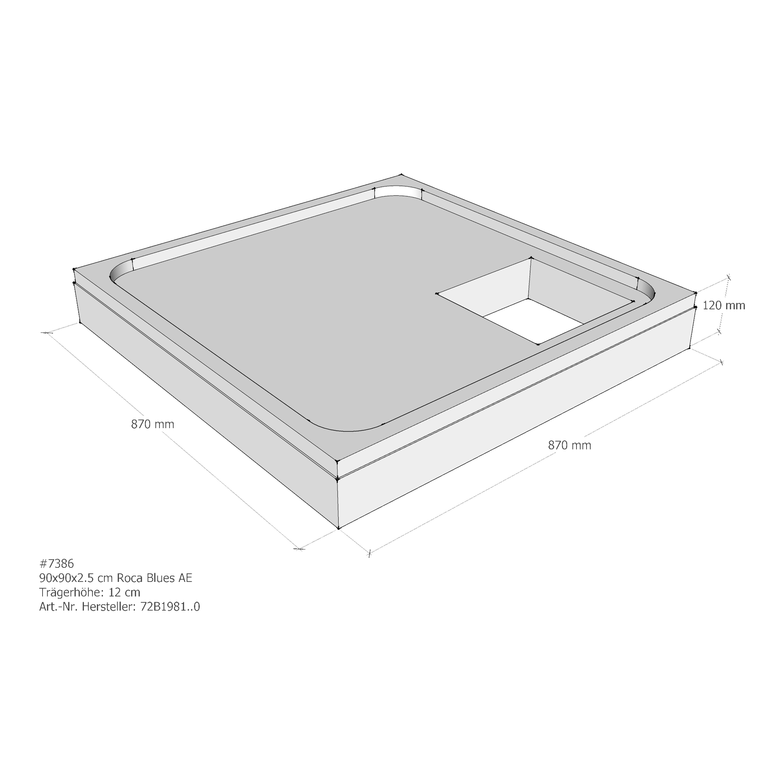 Duschwannenträger für Roca Blues 90 × 90 × 2,5 cm Duschwannenträger für Roca Blues 90 × 90 × 2,5 cm