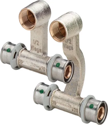 Viega „Sanfix P“ Sockelleisten-Heizkörperanschlussstück vernickelt 16 mm × 1/2″ × 16 mm Viega „Sanfix P“ Sockelleisten-Heizkörperanschlussstück vernickelt 16 mm × 1/2″ × 16 mm