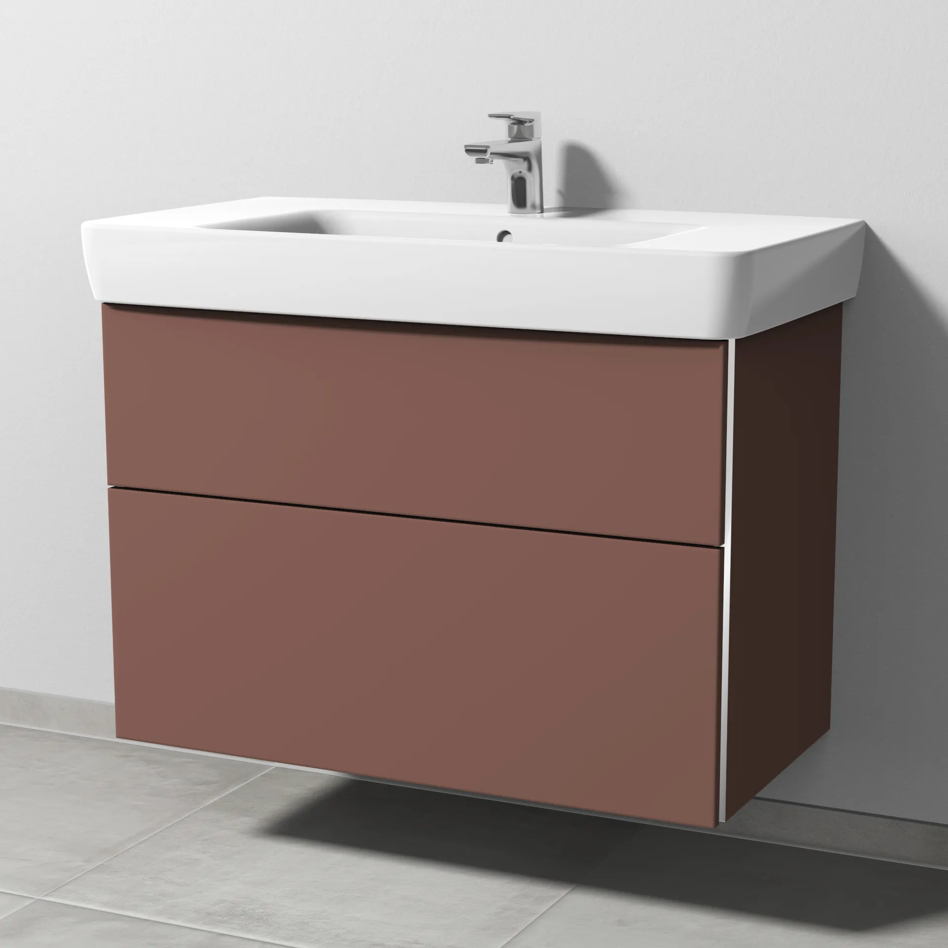 Sanipa Waschtischunterschrank „3way“ 840 × 588 × 407 mm in Wine-Red, Becken mittig Sanipa Waschtischunterschrank „3way“ 840 × 588 × 407 mm in Wine-Red, Becken mittig