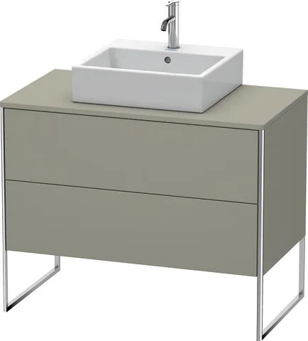 Duravit Waschtischunterschrank bodenstehend „XSquare“ 100 × 77,8 × 54,8 cm Steingrau Seidenmatt