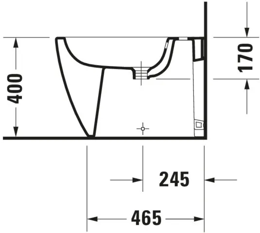 Duravit Stand-Bidet back to wall „ME by Starck“, Befestigung sichtbar 37 × 60 × 40 cm in Weiß Hochglanz