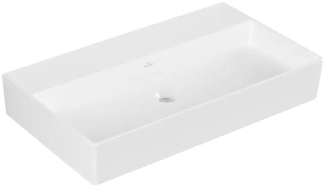 Villeroy & Boch Wandwaschtisch aus TitanCeram „Memento 2.0“ 800 × 470 × 140 mm, ohne Hahnlochbohrung in Weiß Alpin