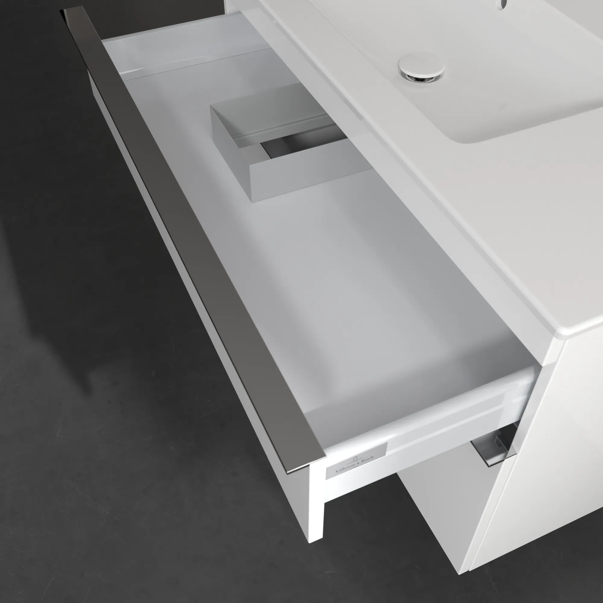 Villeroy & Boch Waschtischunterschrank „Venticello“ für Schrankwaschtisch 953 × 590 × 502 mm Glossy White, für Becken links