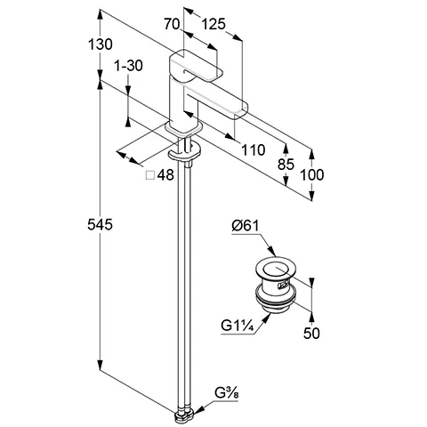 Kludi RENON Waschtisch-EHM 85 ECO PLUS chrom