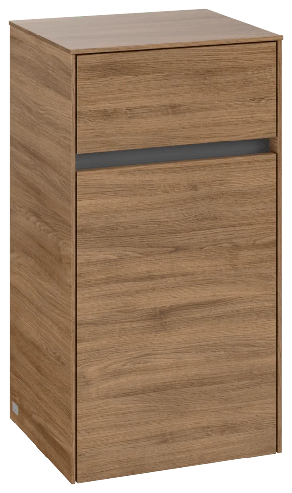 Villeroy & Boch Seitenschrank Collaro C03200, Kansas Oak, 404 x 748 mm, 1 Tür, 1 Schublade mit SoftClosing, Wandmontage Villeroy & Boch Seitenschrank Collaro C03200, Kansas Oak, 404 x 748 mm, 1 Tür, 1 Schublade mit SoftClosing, Wandmontage