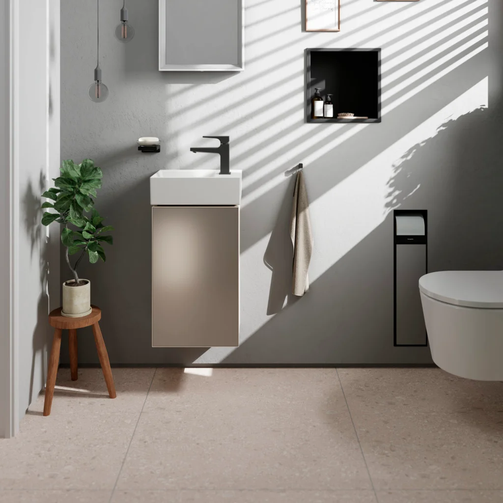 Hansgrohe Xevolos E Handwaschbecken, Keramik, 360x250 mm, glänzend, SmartClean, wandhängend, ohne Überlauf, Hahnloch rechts Hansgrohe Xevolos E Handwaschbecken, Keramik, 360x250 mm, glänzend, SmartClean, wandhängend, ohne Überlauf, Hahnloch rechts
