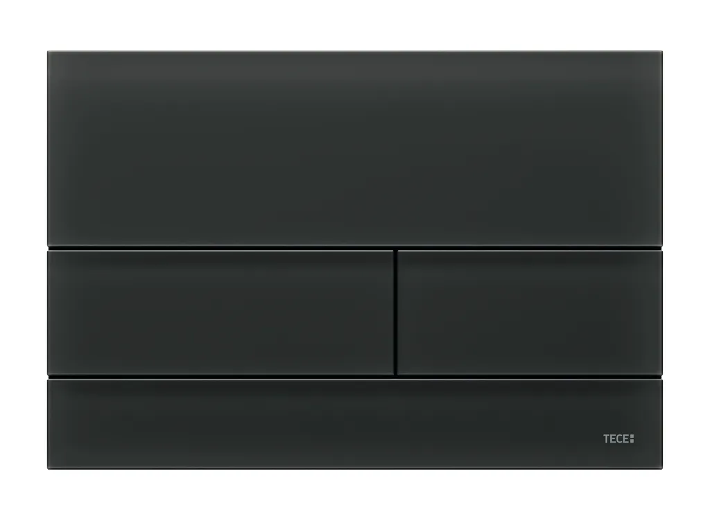 square II WC-Betätigungsplatte Zweimengentechnik, Glas schw. satiniert square II WC-Betätigungsplatte Zweimengentechnik, Glas schw. satiniert