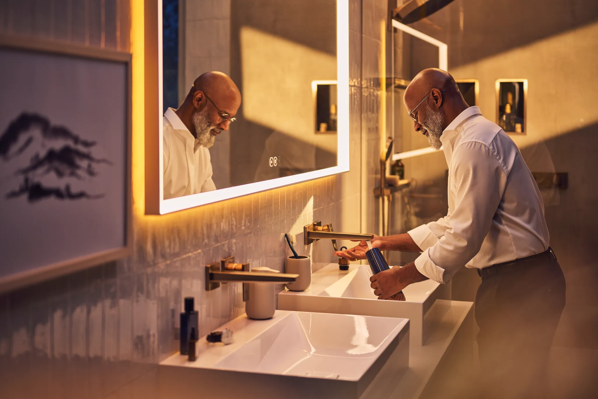 2-Loch Waschtischarmatur Unterputz Metropol F-Set langer Auslauf chrom