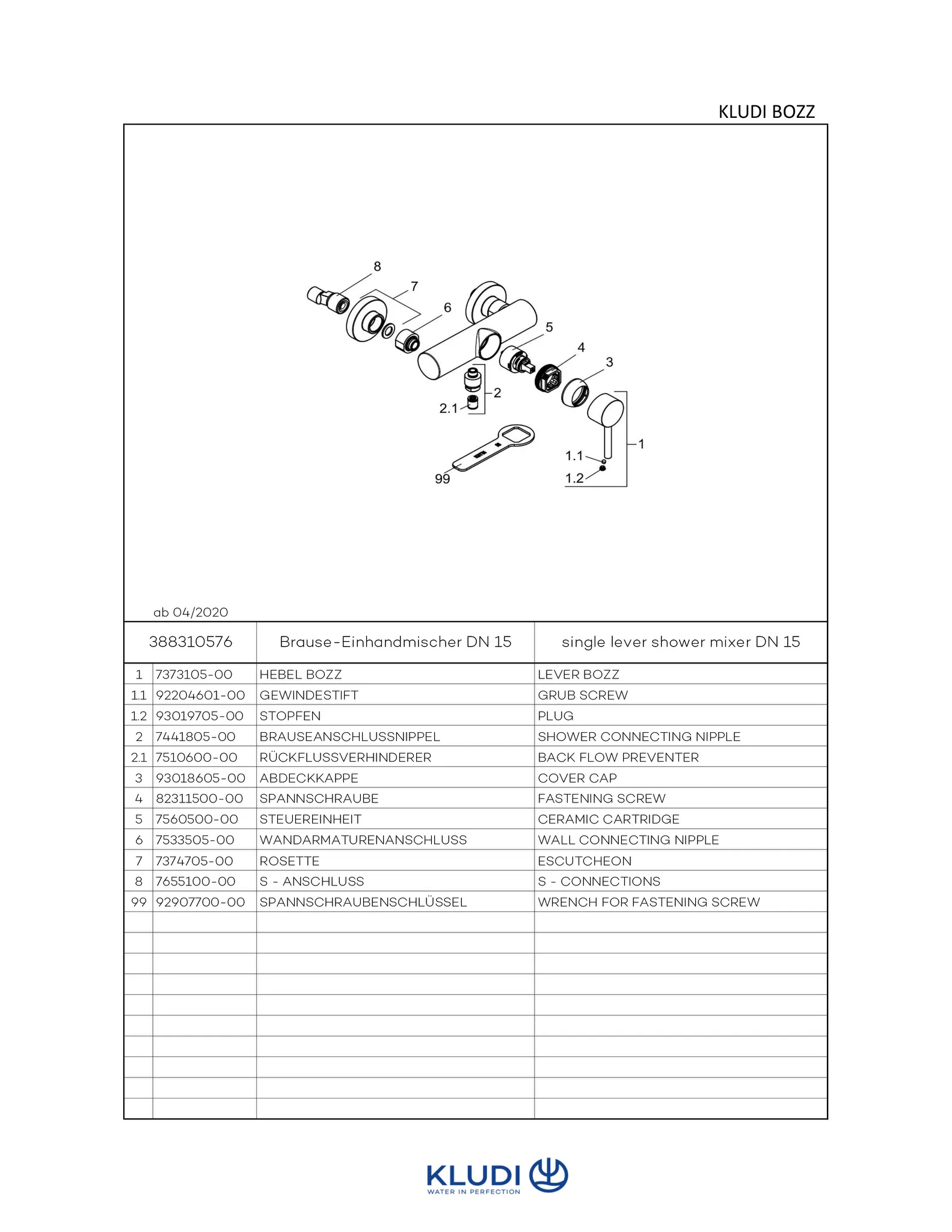 BOZZ BrauseEinhandmischer eigensicher chrom BOZZ BrauseEinhandmischer eigensicher chrom