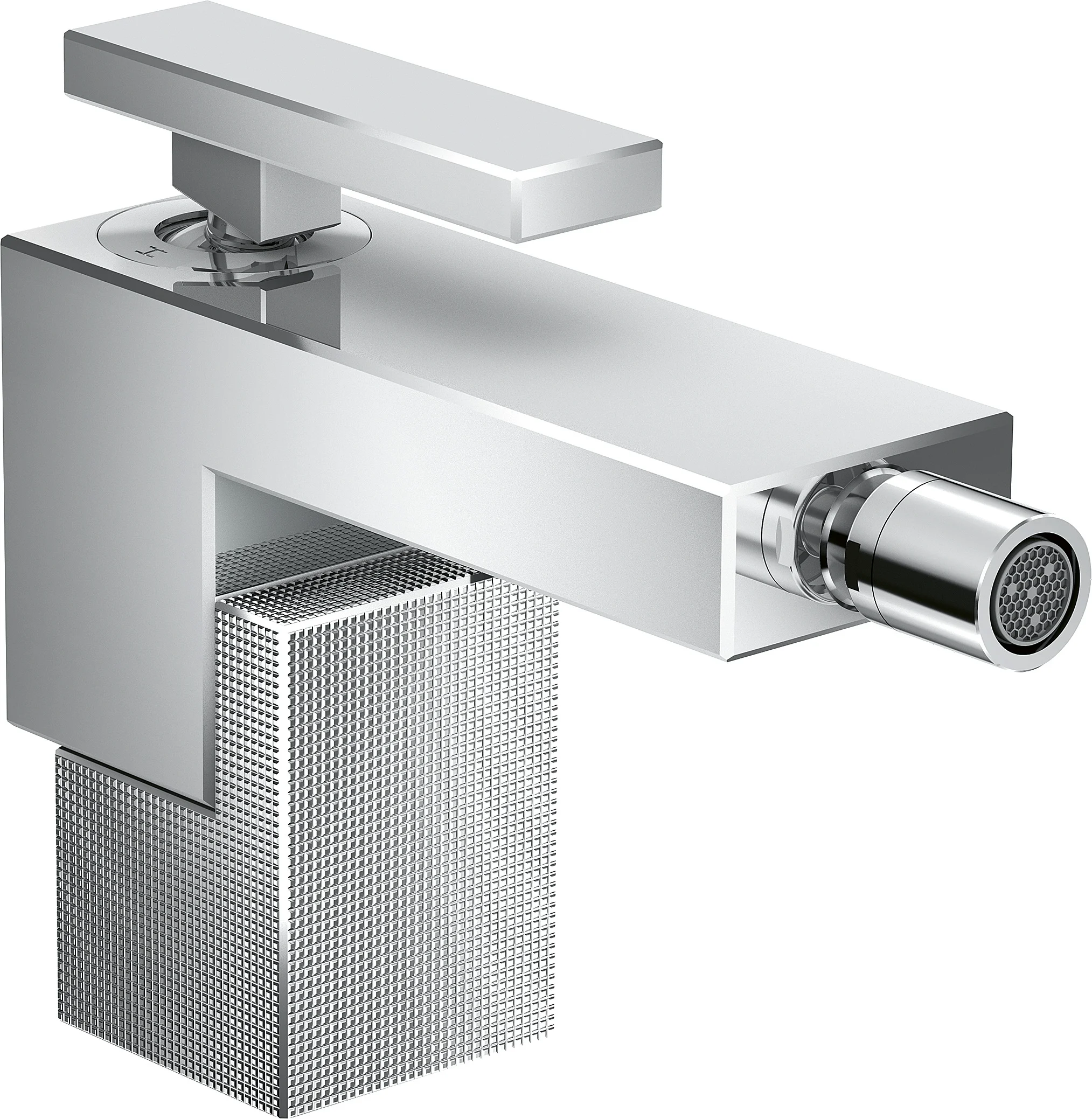 Hansgrohe AXOR Edge Bidetmischer - Einhebel-Bidetmischer mit Push-Open Ablaufgarnitur, Diamantschliff, Chrom, Ausladung 149 mm, Auslaufhöhe 99 mm
