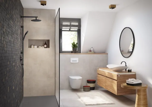 Villeroy & Boch rechteck Duschwanne „Architectura MetalRim“ 120 × 80 cm ohne Oberflächenbeschichtung, in Brown