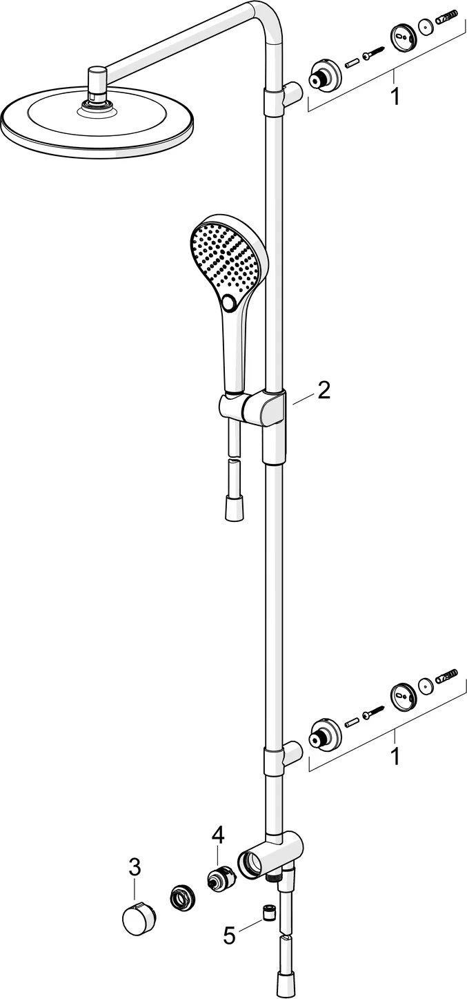 HansaVIVA Kopfbrause Set HansaVIVA 4418 Chrom