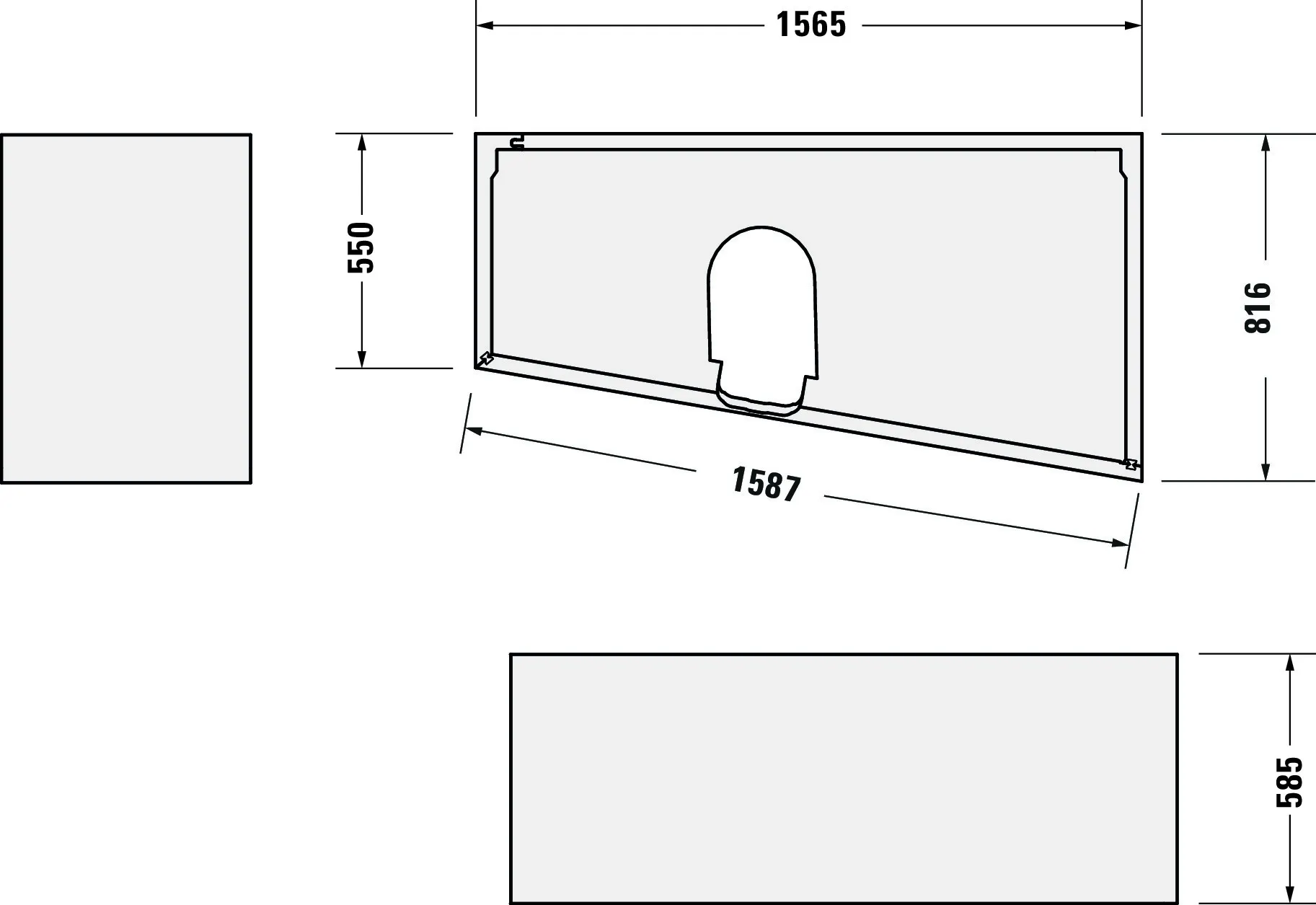 Duravit Badewanne „No.1“ trapez 160 × 85 cm, rechts