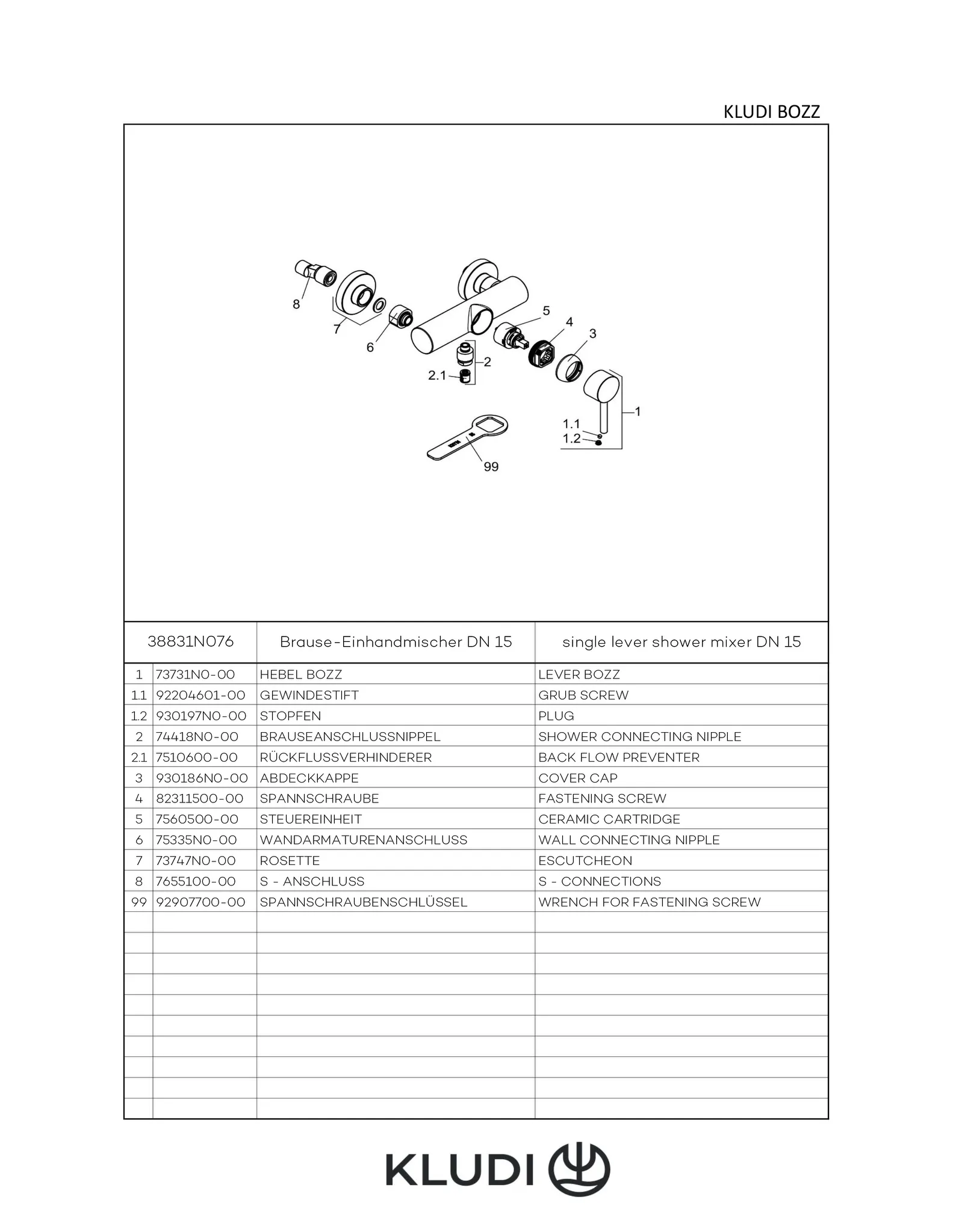 BOZZ BrauseEinhandmischer eigensicher chrom BOZZ BrauseEinhandmischer eigensicher chrom