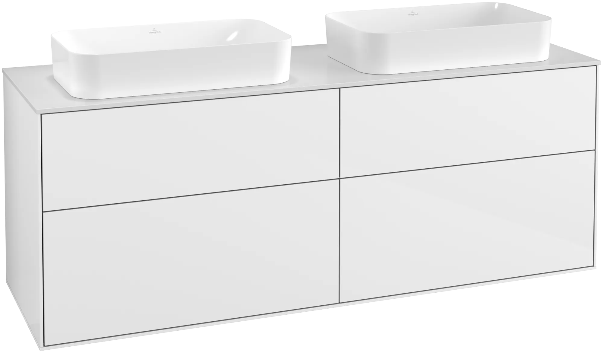 Villeroy & Boch Finion Waschbeckenunterschrank F31 1600x603x501mm Glossy White Lacquer / Glass White Matt