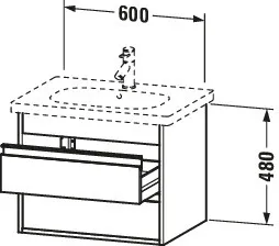 Duravit Waschtischunterschrank wandhängend „Ketho“ 60 × 48 × 45,5 cm in Graphit Matt