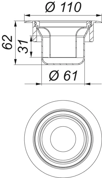 Geruchsverschluss ORIO 60 mit Schraubventil, schwarz
