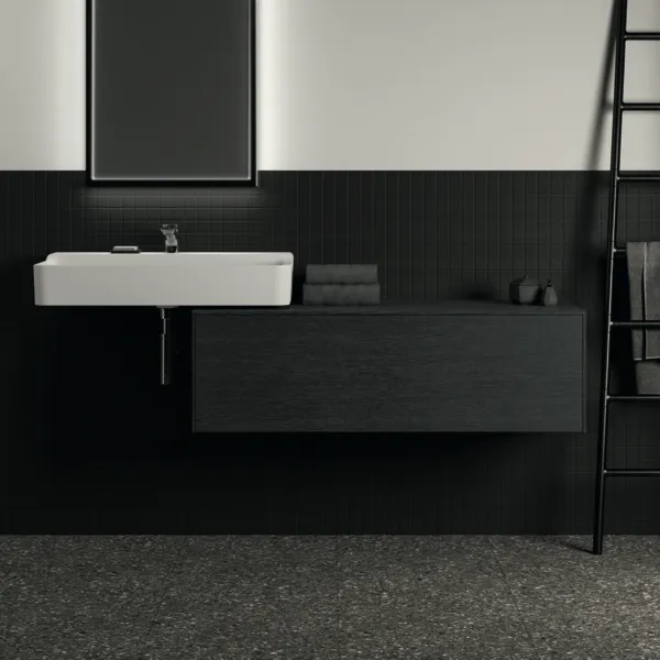 Ideal Standard Waschtischunterschrank „Conca“ 120,2 × 37 × 50,5 cm Eiche geflammt Furnier Ideal Standard Waschtischunterschrank „Conca“ 120,2 × 37 × 50,5 cm Eiche geflammt Furnier