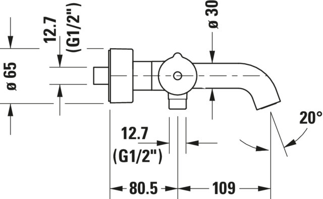 C.1 Wannenthermostat Aufputz Ausladung 189,5 Breite 338 mm