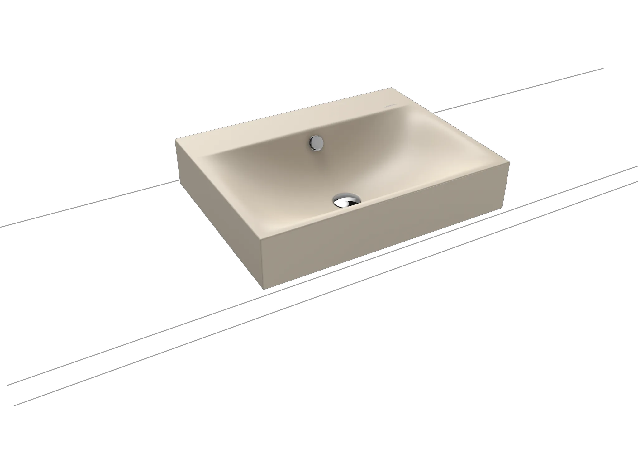 Aufsatzwaschtisch „Silenio“ 60 × 46 cm, ohne Hahnlochbohrung in warm beige 20, mit Perl-Effekt Aufsatzwaschtisch „Silenio“ 60 × 46 cm, ohne Hahnlochbohrung in warm beige 20, mit Perl-Effekt