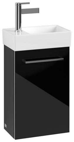 Villeroy & Boch Waschtischunterschrank mit Tür „Avento“ für Schrankwaschtisch 34 × 51,4 × 20,2 × 20,2 cm in Crystal Black, Anschlag rechts, Soft Closing, 1 Tür