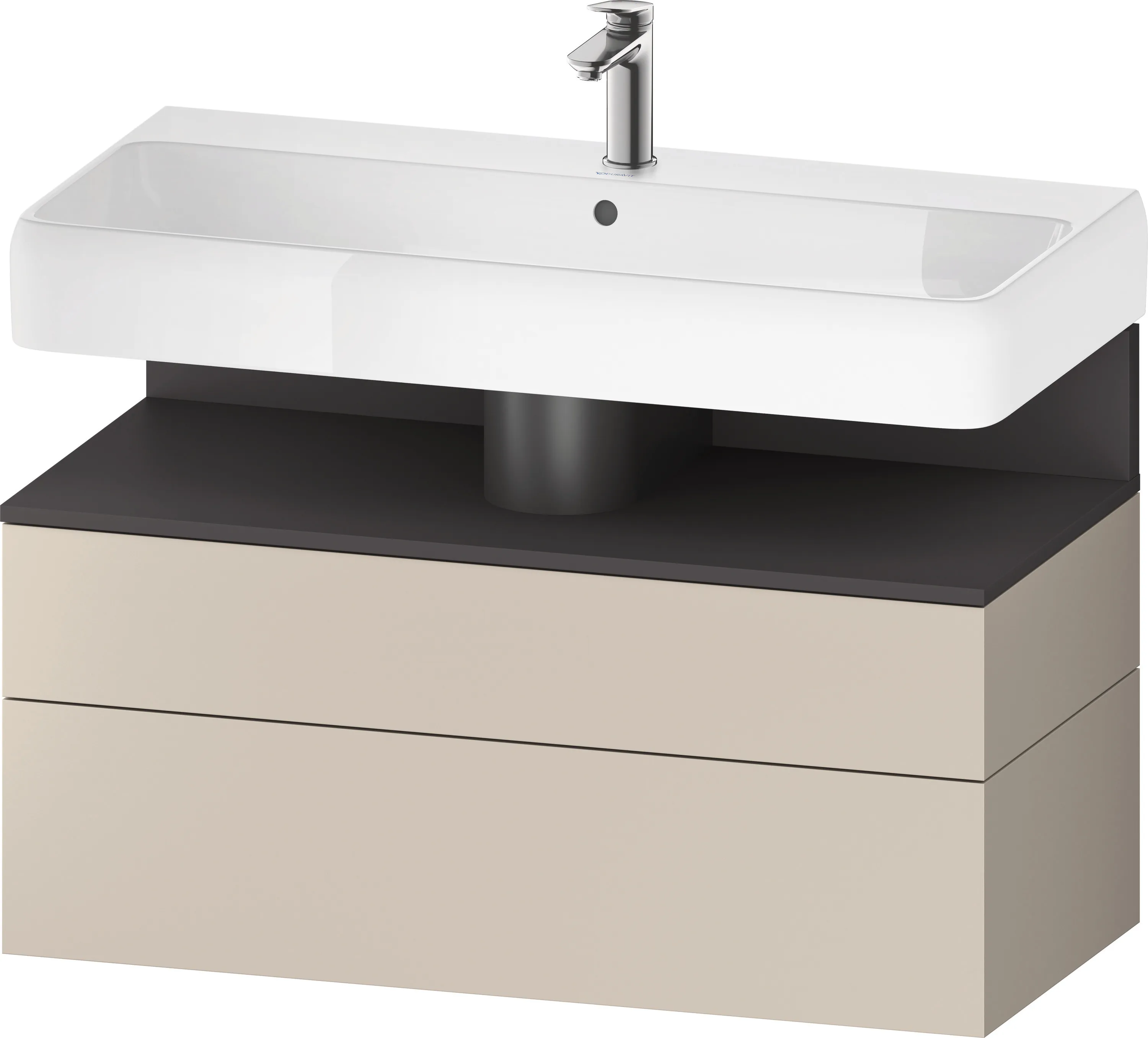 Duravit Waschtischunterschrank wandhängend „Qatego“ 99 × 59 × 47 cm in, mit Beleuchtung