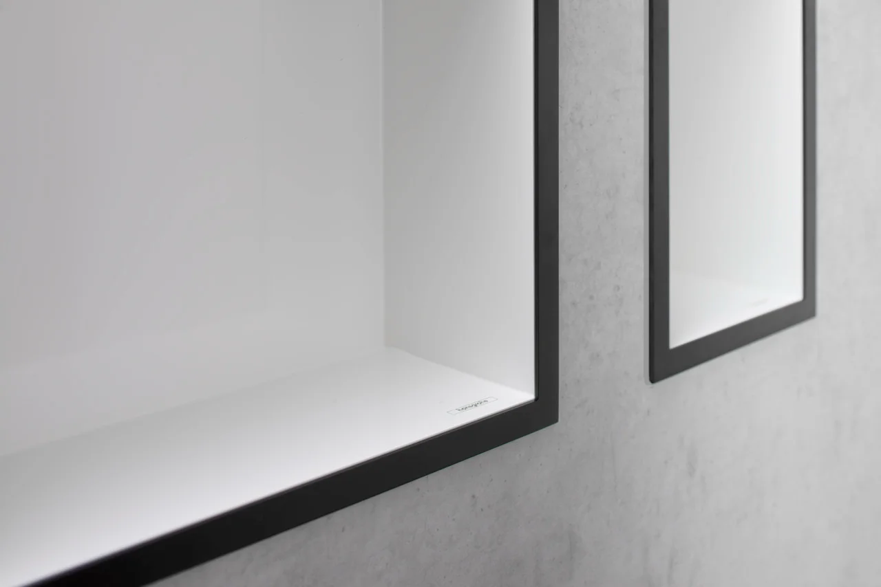 Hansgrohe XtraStoris Individual Wandnische Mattweiß mit Designrahmen 300x300x100 mm Hansgrohe XtraStoris Individual Wandnische Mattweiß mit Designrahmen 300x300x100 mm