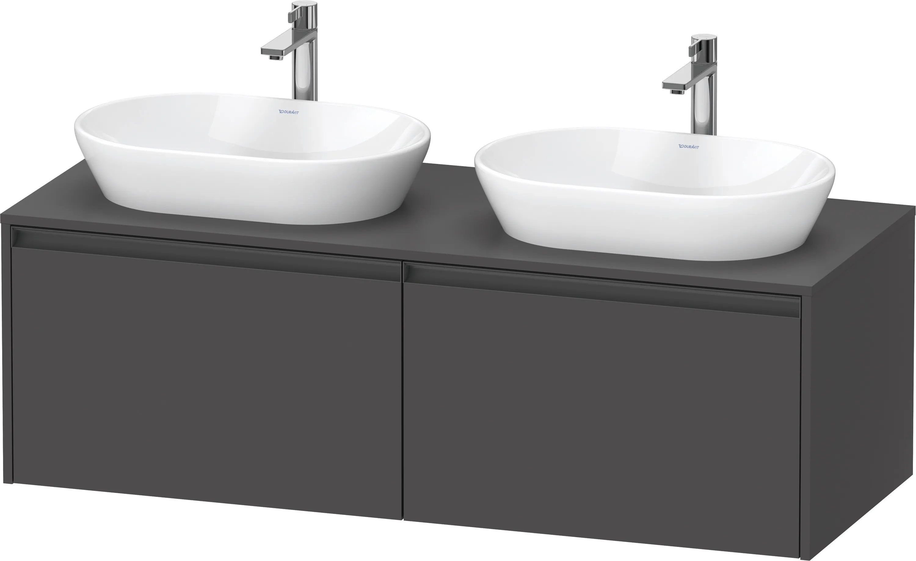 Duravit Waschtischunterschrank wandhängend „Ketho.2“ 140 × 45,9 × 55 cm Graphit Matt