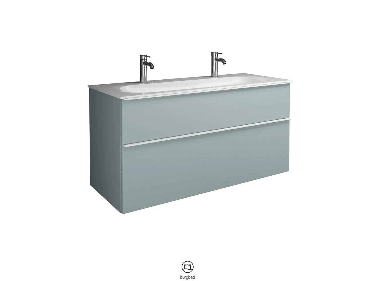 burgbad Badmöbelset „Fiumo“ Griff, Chrom (230 mm), in Weiß Matt burgbad Badmöbelset „Fiumo“ Griff, Chrom (230 mm), in Weiß Matt