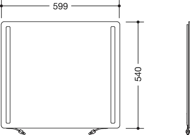 HEWI LED-Verbundspiegel basic, 600mm x 540mm HEWI LED-Verbundspiegel basic, 600mm x 540mm